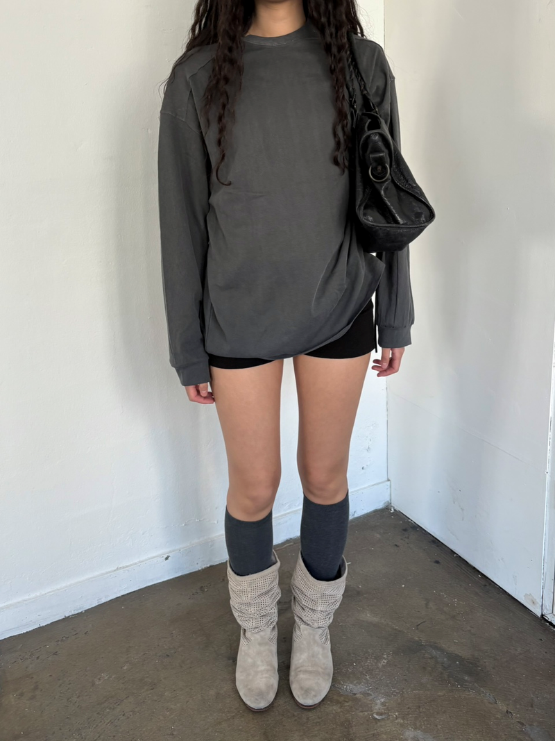 Fade long sleeve T-shirt [Charcoal]