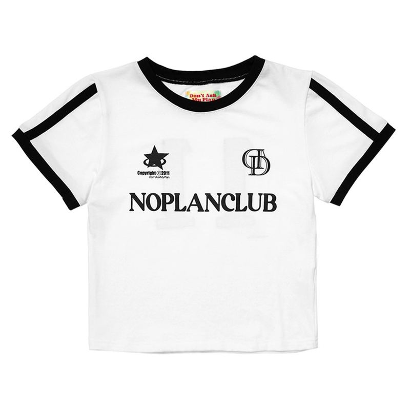 Don't Ask My Plan (DAMP)(ドントアスクマイプラン)の「'NO PLAN CLUB' CROP TOP_WHITE(Tops)」