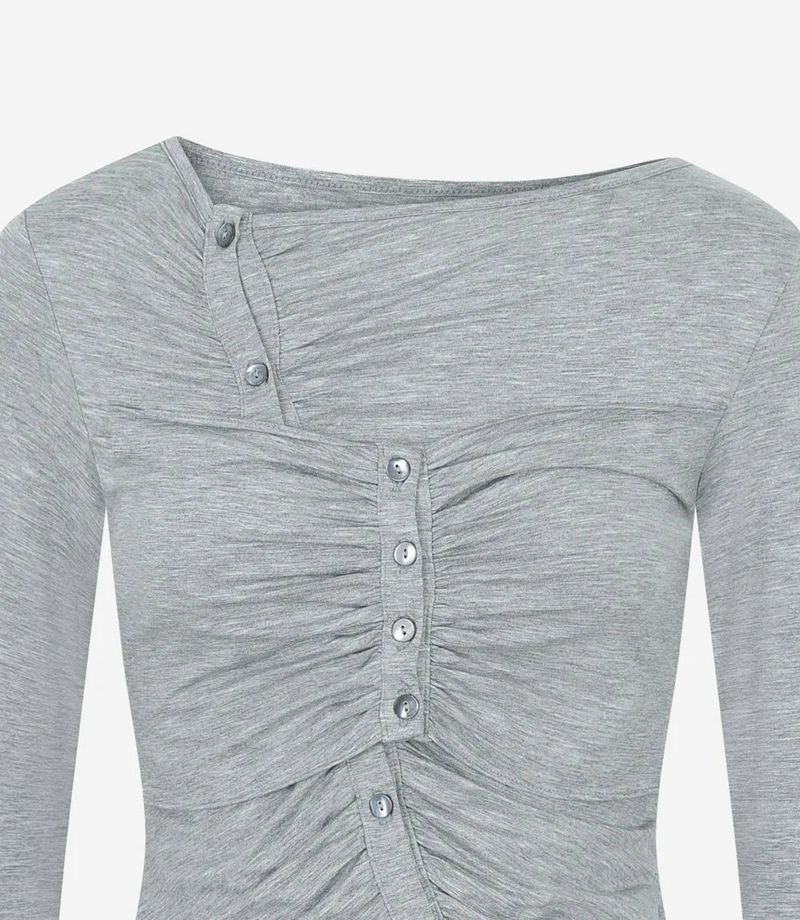 Jelly Button Asymmetric Ruched Top