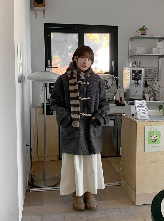 Molcon Pom Pom Dot Knit Muffler