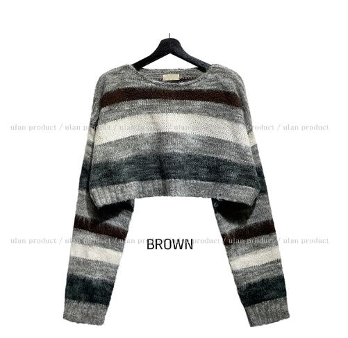Soap Stripe Two-Way Crop Knit