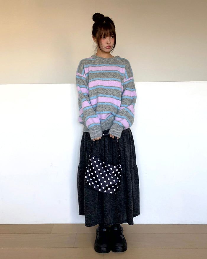 Been Melange Long Flare Skirt