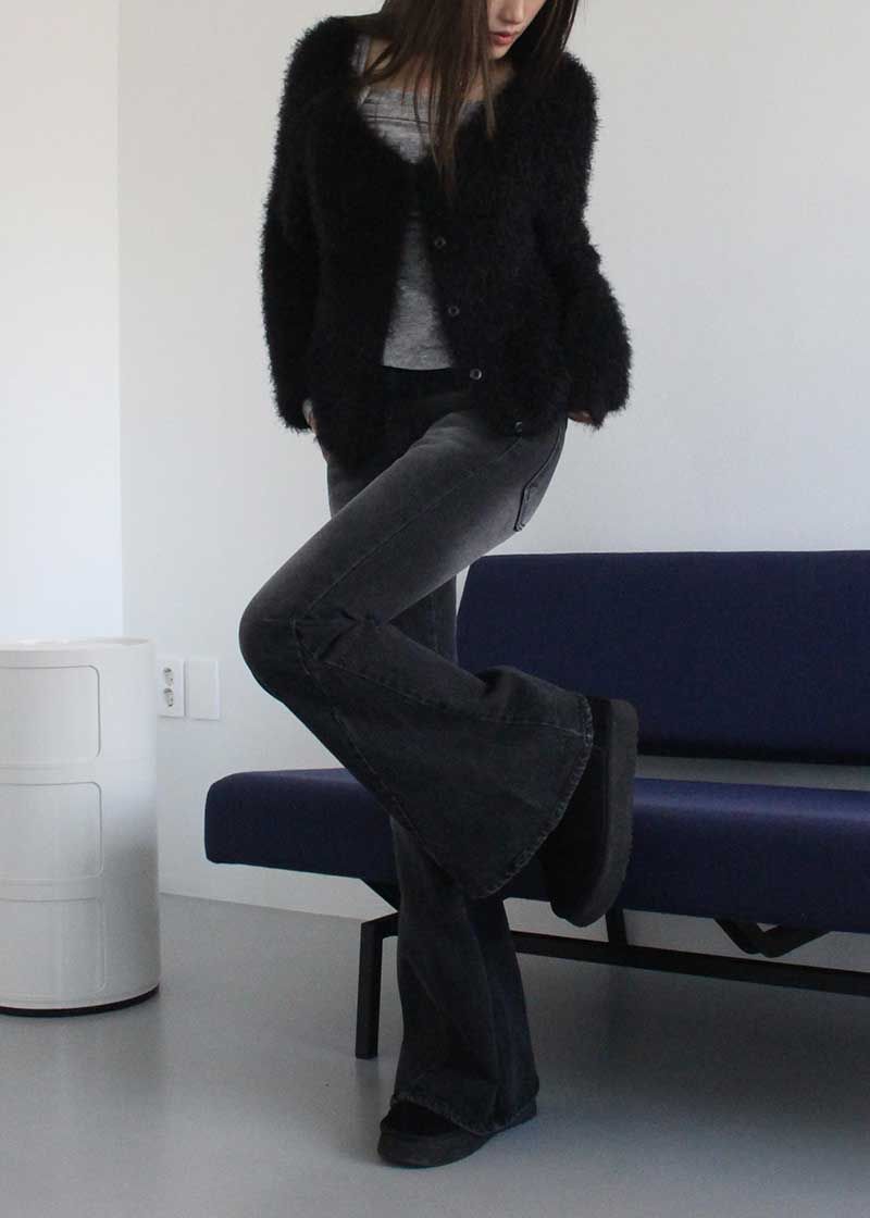 BLACK CAT BOOTS CUT DENIM