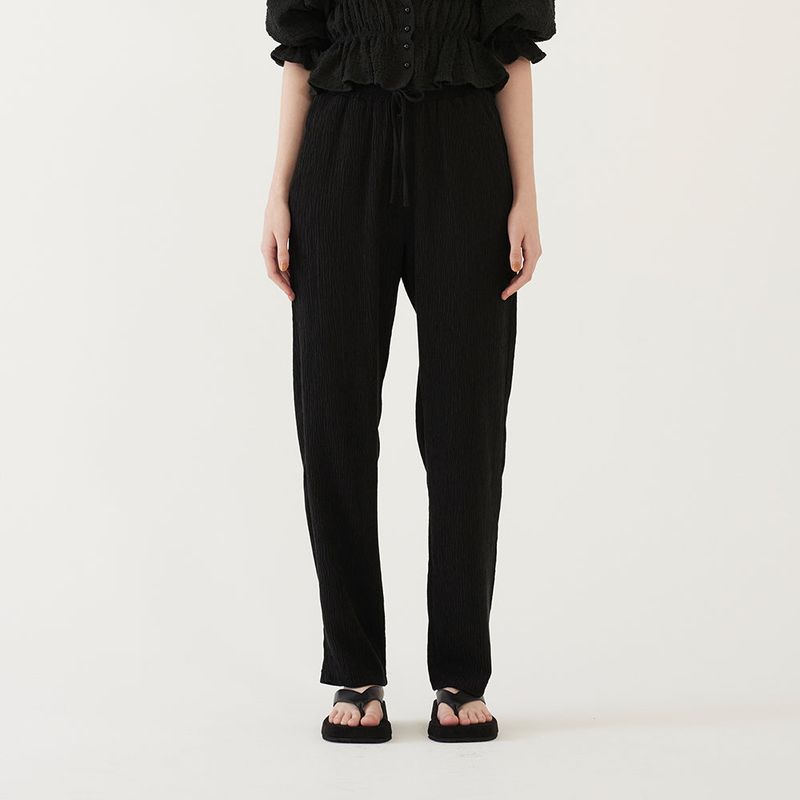 PLEATS BANDING PANTS (BLACK)
