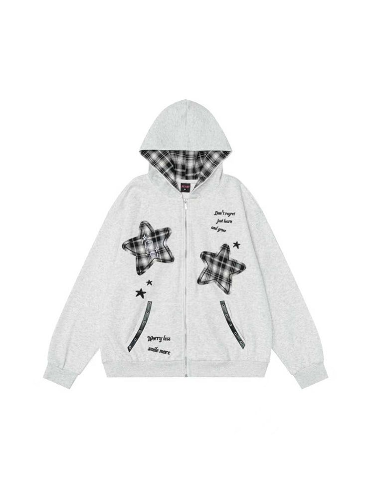 Cozy&Kitsch（コージーアンドキッチ）の「Check Star Patch Hoodie Zip-Up 233012419（Tops）」