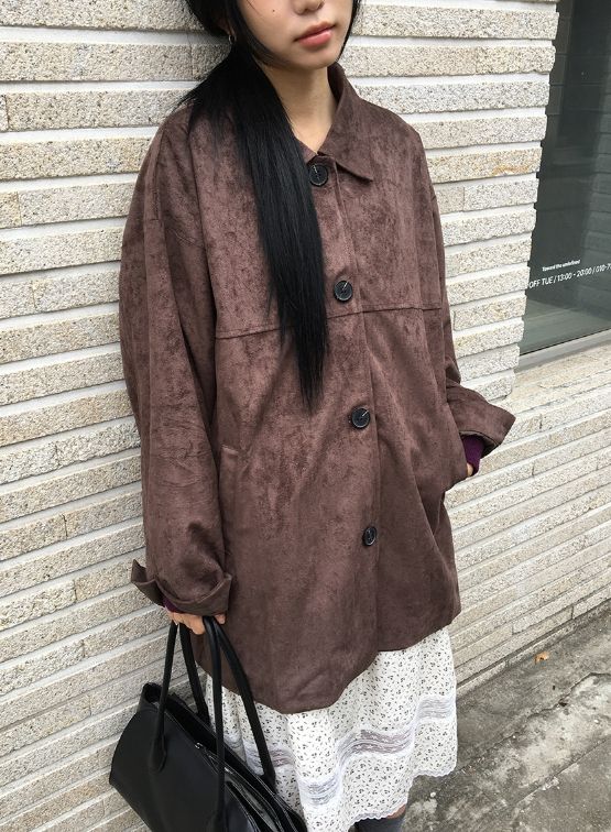 ピアモ ルーズフィット スエード ジャケット