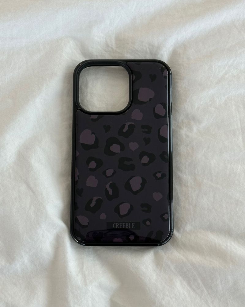 creeble（クリーブル）の「[MADE] Heart leopard epoxy bumper case(black)（Smartphone Accessories）」