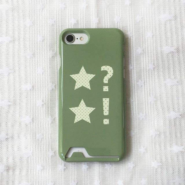 Dot star Lime Lemon Card wallet Glossy Hard case