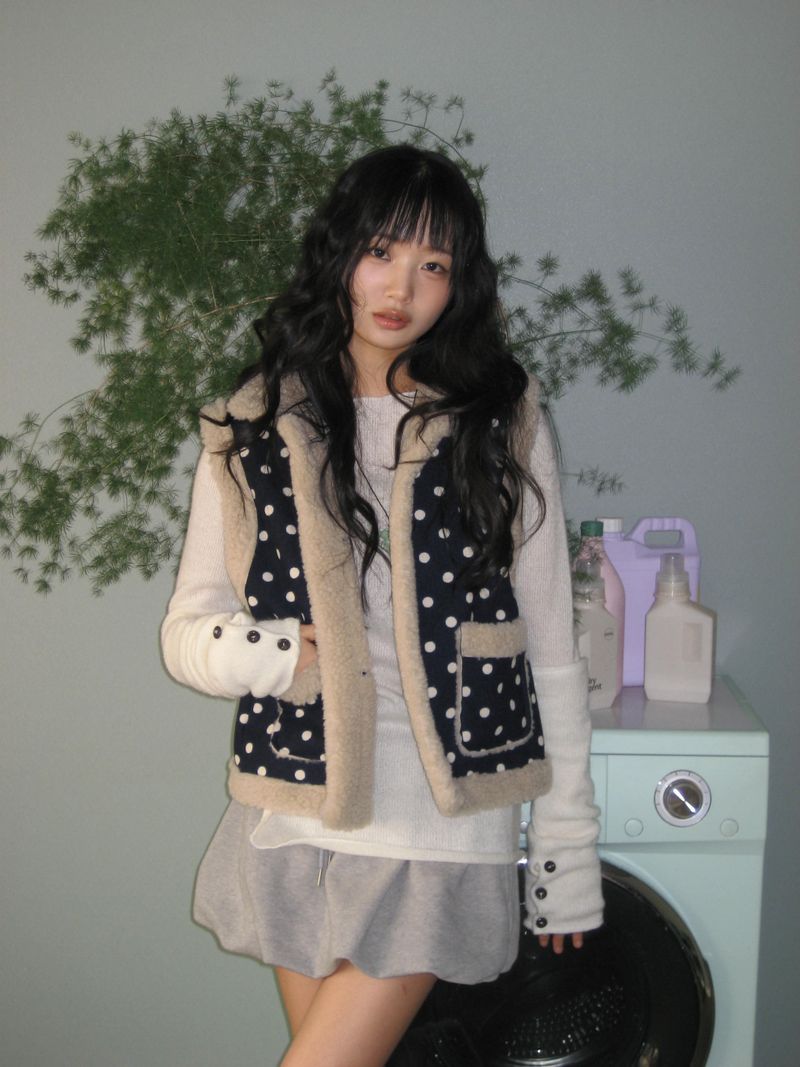 [Hand] Fuzzy button warmer (Ivory)