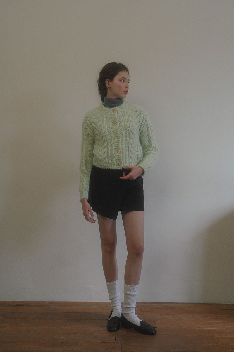 Nutty cable cardigan_mint