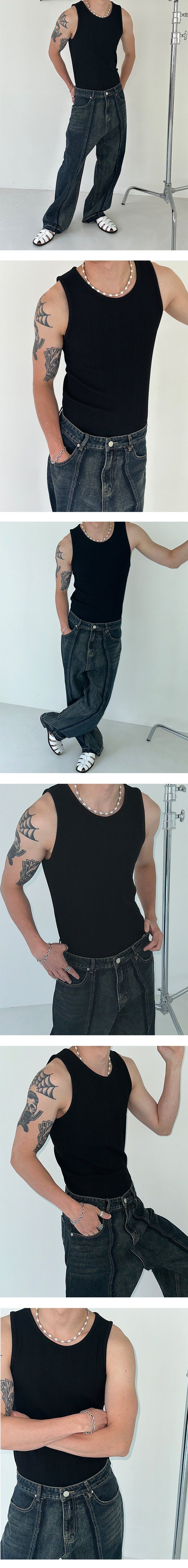[MUSCLE FIT] Thin golgi sleeveless (4color)  
