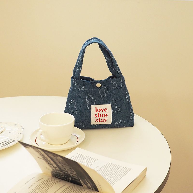 denim tote mini-blue