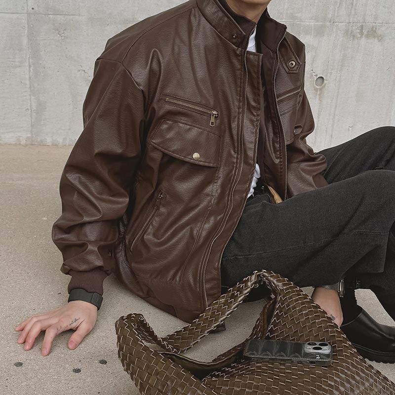 ASCLO（エジュクロ）の「[A-O0029] ダブルバイカーレザージャケット (2色)（Jackets/Outerwear）」