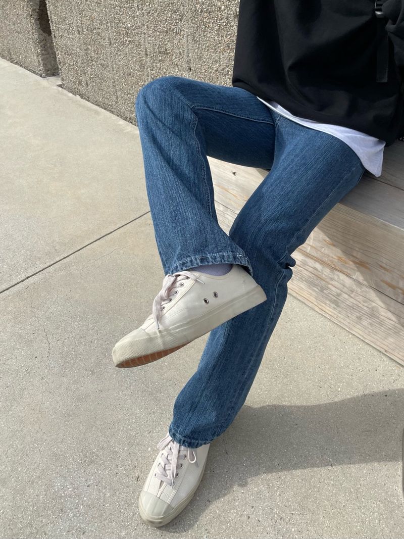 MASION SLIVE DENIM PANTS(ONE COLOR)