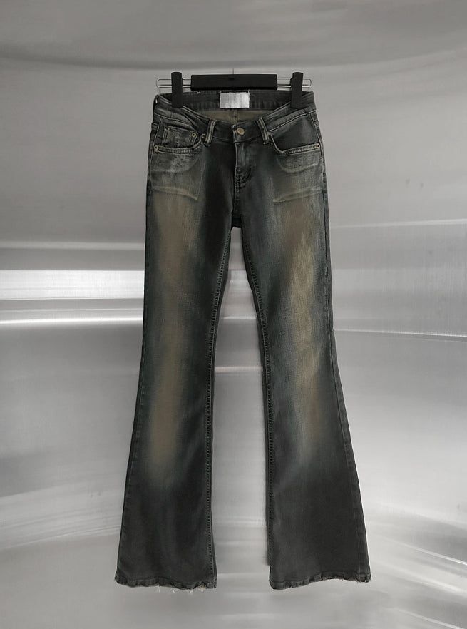 Sand Tin Washed Raw Bootcut Denim