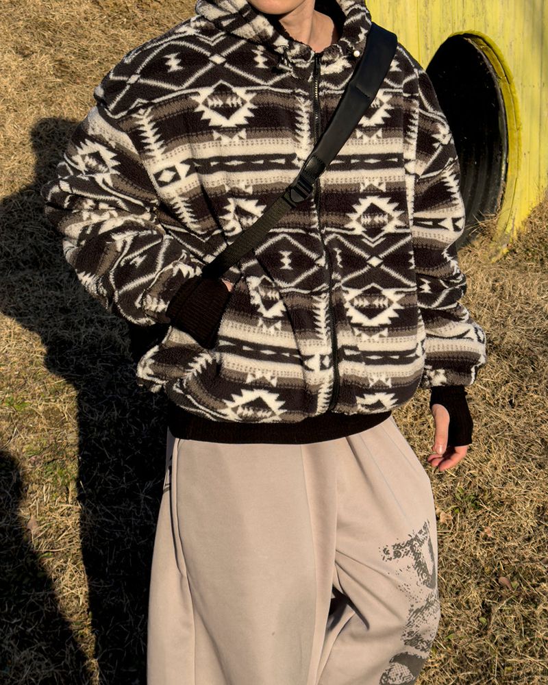 Elk Nordic Shearling Hood Jumper
