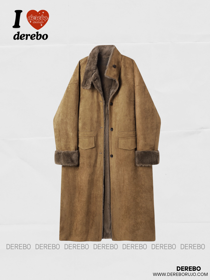 Modern Warm Suede Mustang Long Coat