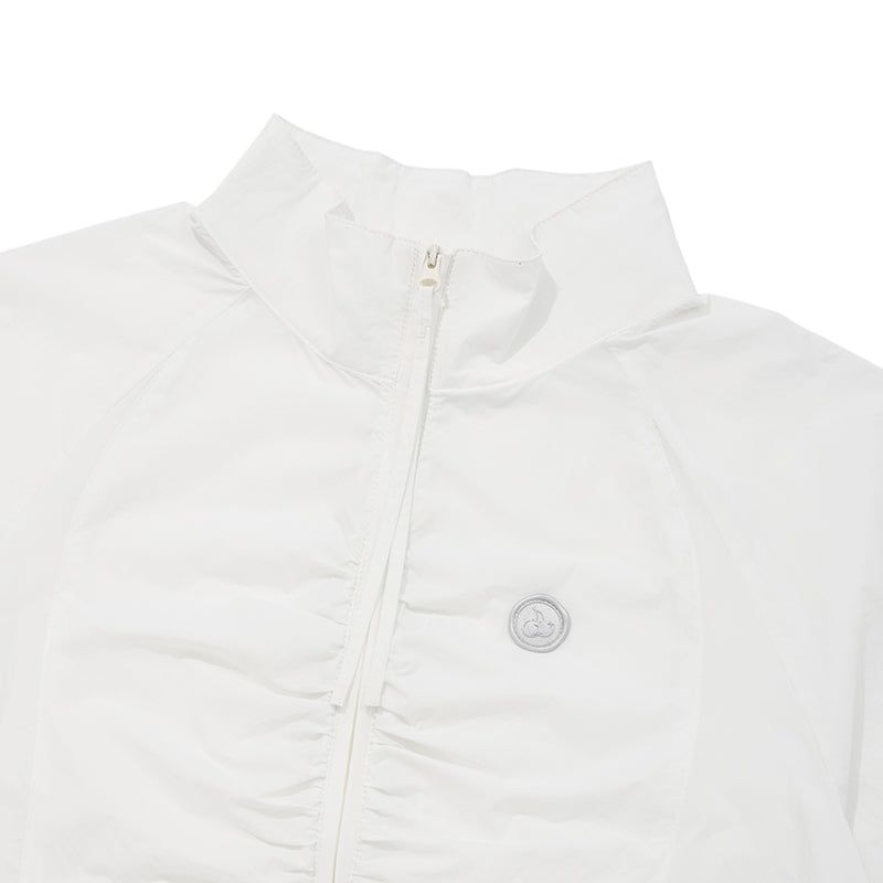 CHERRY STRING SHIRRING WINDBREAKER [WHITE]