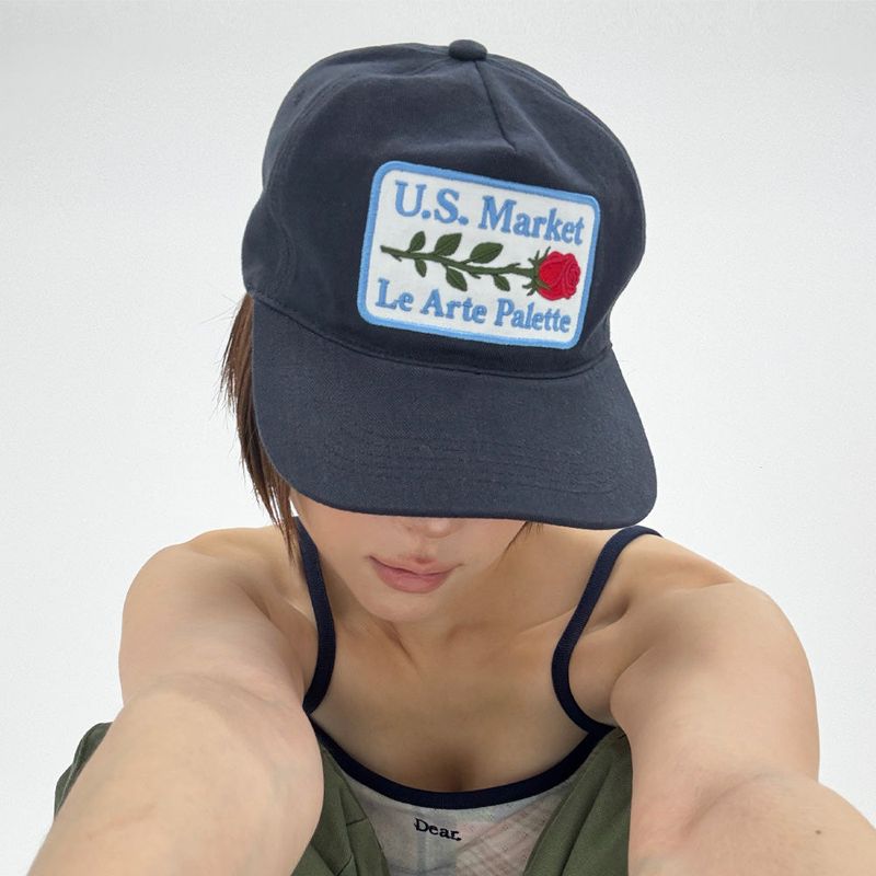 UNSTEADYMARKET（アンステディマーケット）の「Rose Patch Cap_Dark Navy（Hats）」