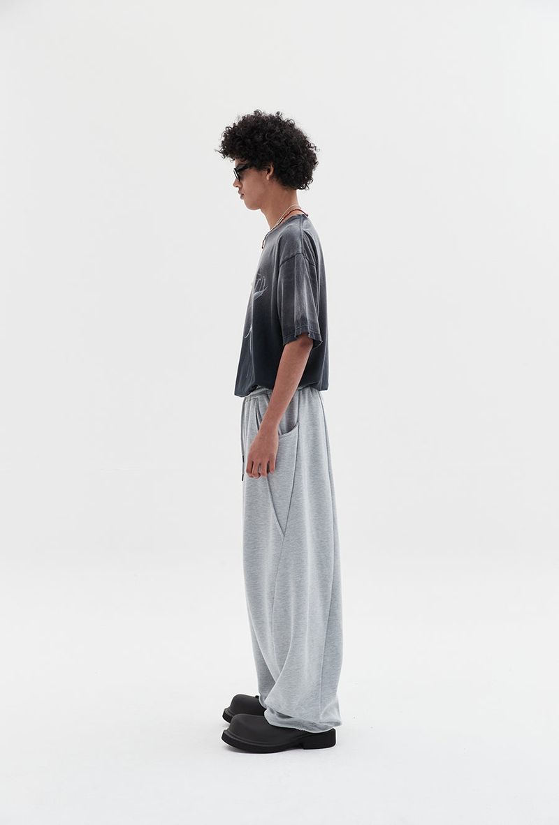 wavy sweat pants grey