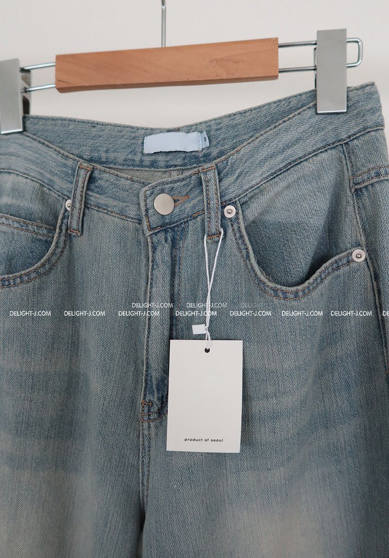 linen vintage light blue wide pants