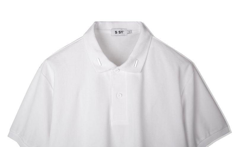 COLLAR IRON TIP PIQUE T-SHIRT WHITE