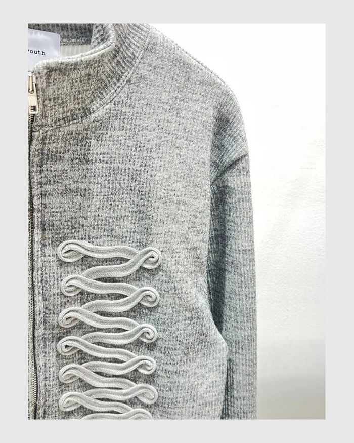 (UNISEX) Napoleon Braid Knit Zip Up