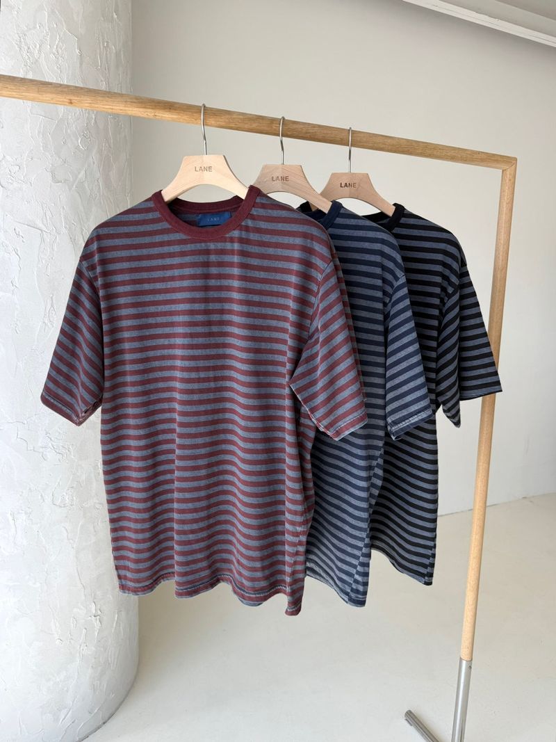 Pigmented Dangara Stripe Short Sleeve 3COLOR