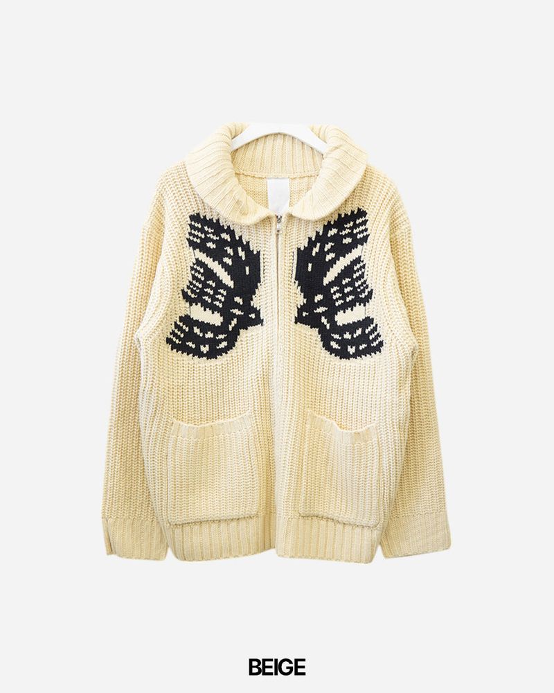 Rebel Shawl Collar Knit Zip-Up