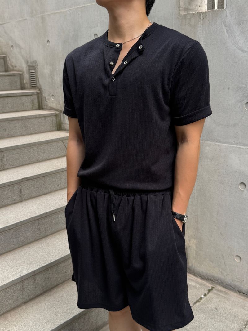 Ocean henley neck short sleeve setup