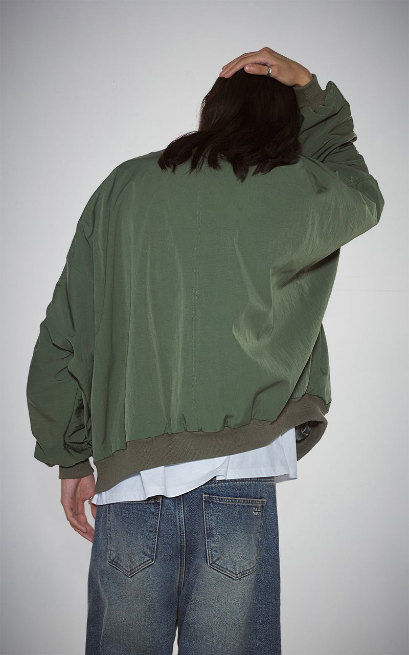 SHIRRING SLEEVED MA-1_KHAKI