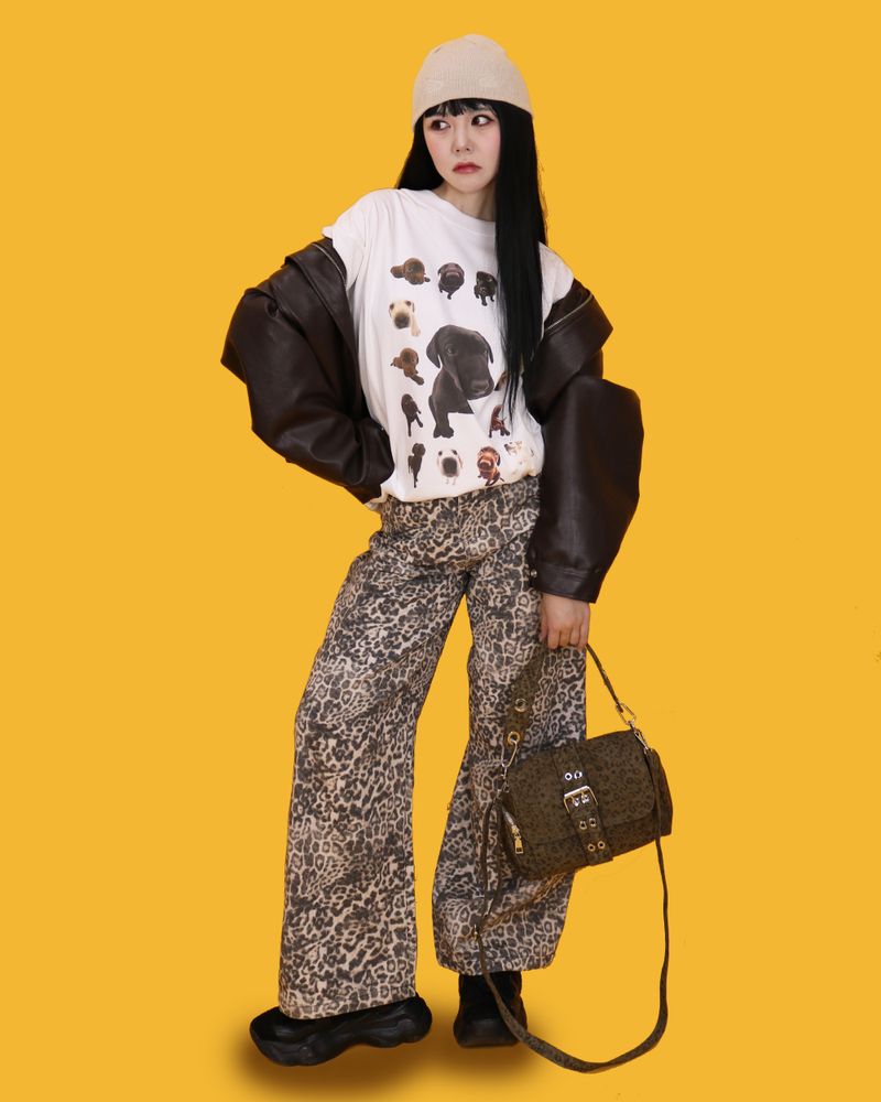 leopard jake buckle cross bag (3color)