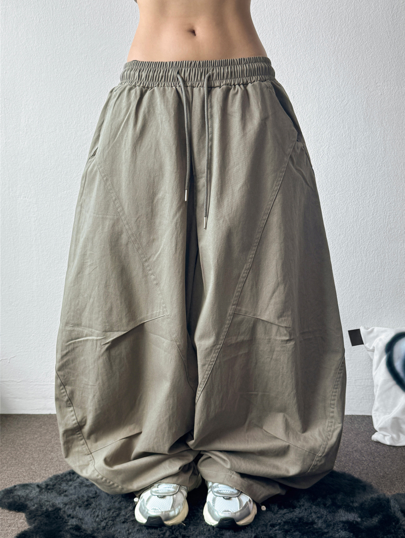 Hita Balloon Curve Cotton Long Pants 3 Color 