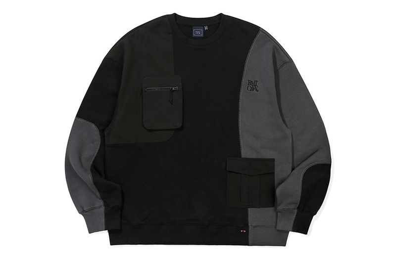 FLECK POCKET SWEAT SHIRT_BLACK