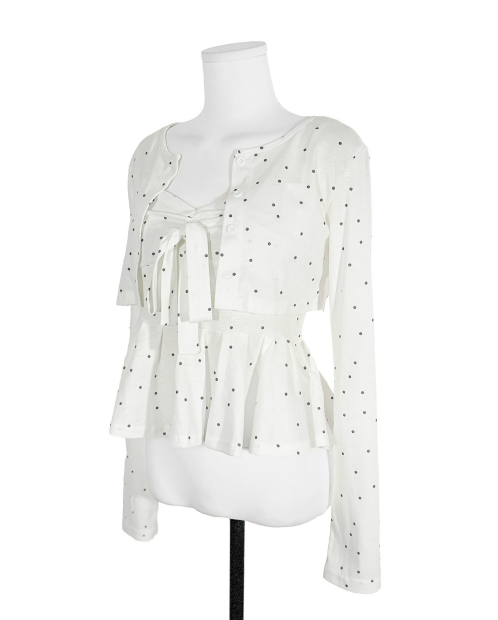 oreo ple big ribbon top + crop cd set