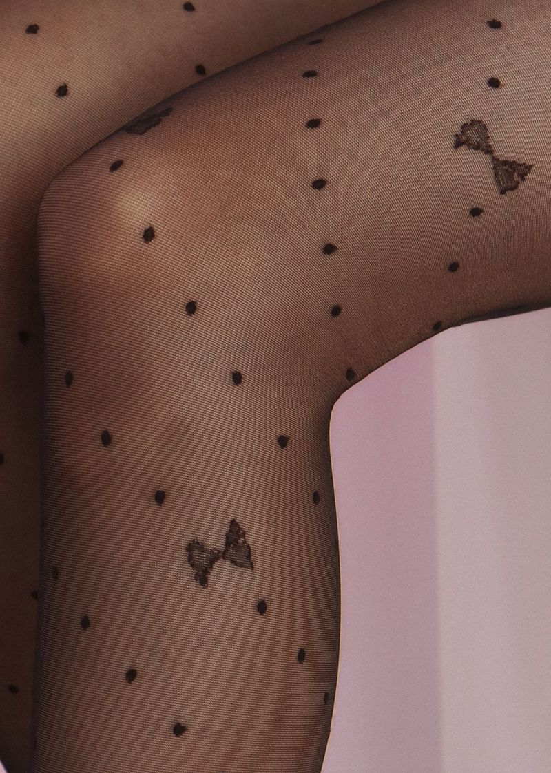 ribbon dot tights 15D