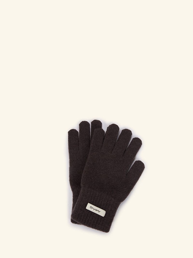 Label Finger Hole Short Glvoes