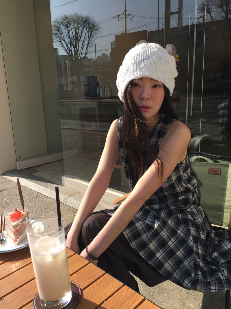 Low Check Pleated Dress (2color)