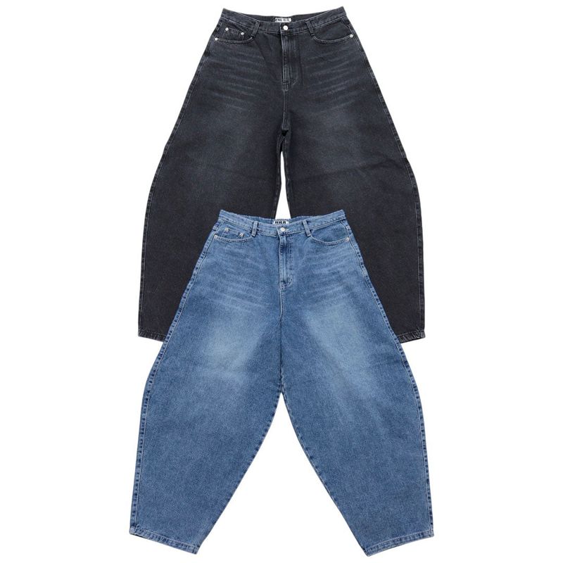 Real balloon washed denim pants