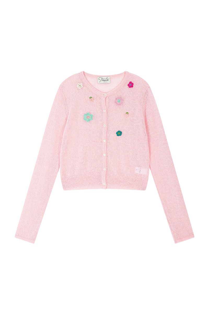 POPPALS（ポップパルズ）の「Petal Knit Cardigan [Pink]（Tops）」