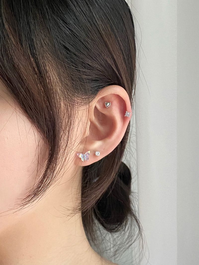 [4 set] aurora butterfly piercing set