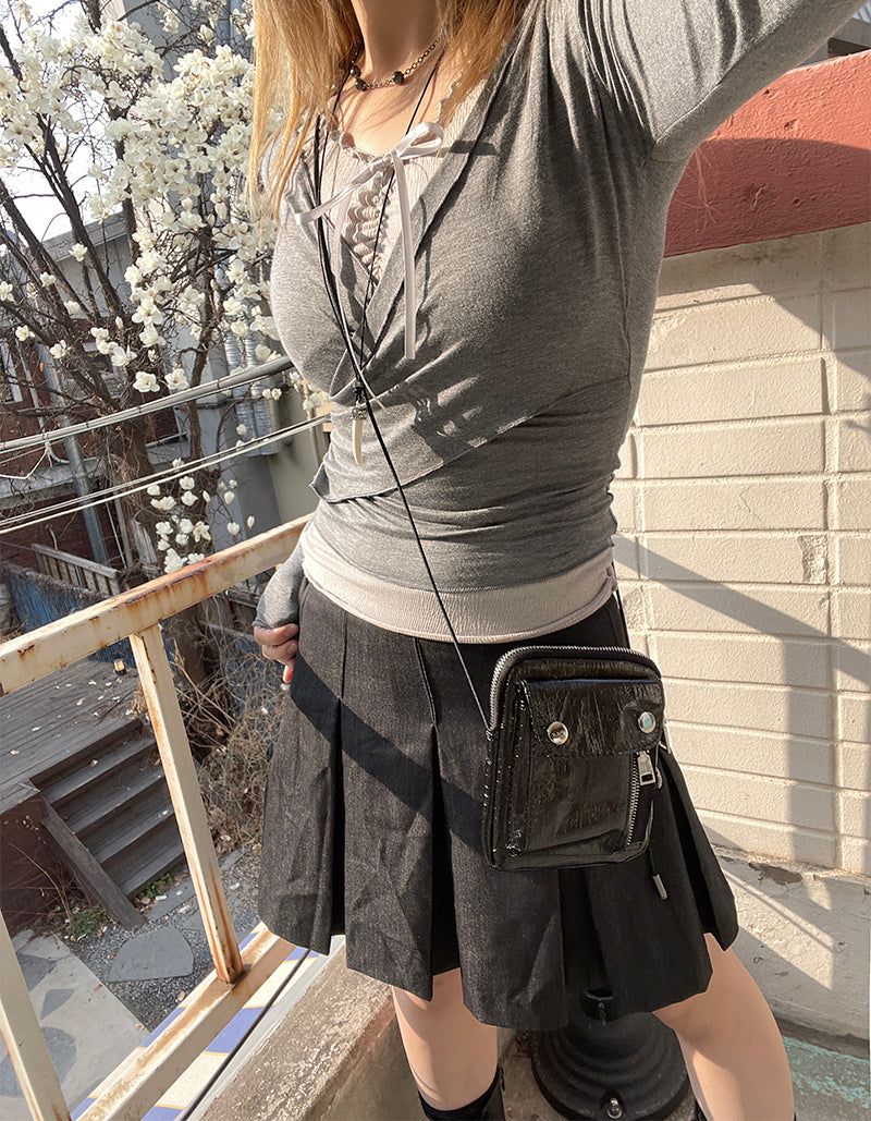 Ribbon Sleeveless Wrap T-Shirt Set