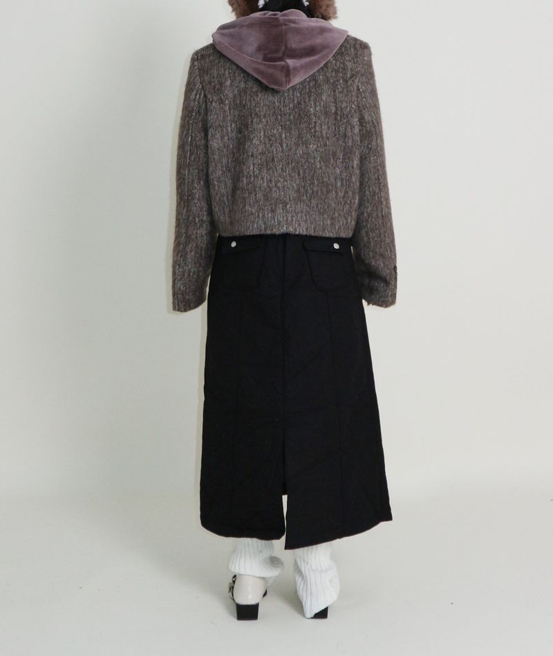 Linda Brush Mohair Crop Long Sleeve Jacket