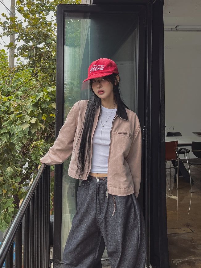 Fairy color matching work jacket