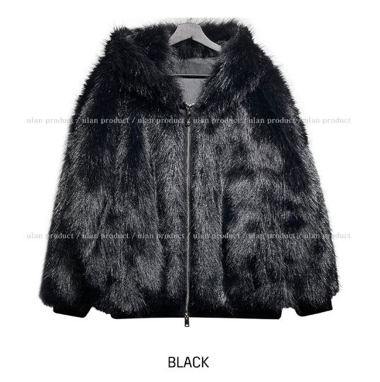 Kuro Two Way Fur Hooded Zip-up