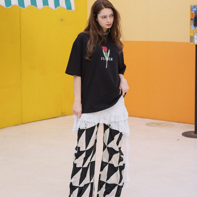 チューリップアートワークTシャツ (2color)