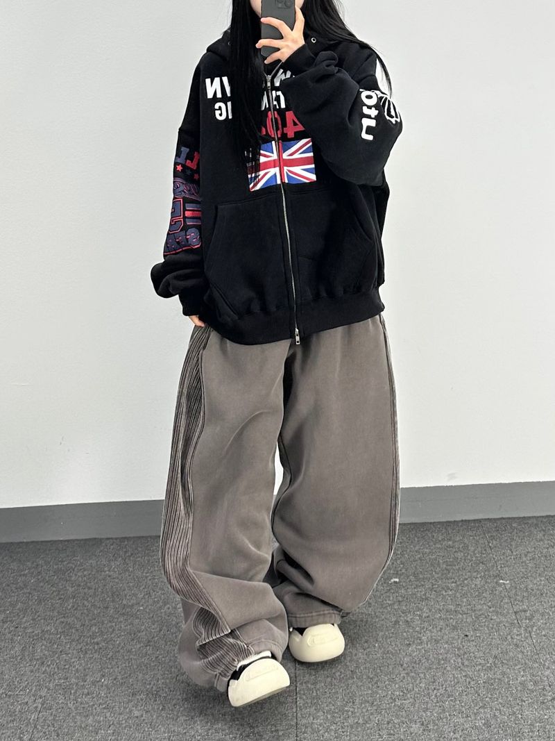 corduroy line fleece sweatpants