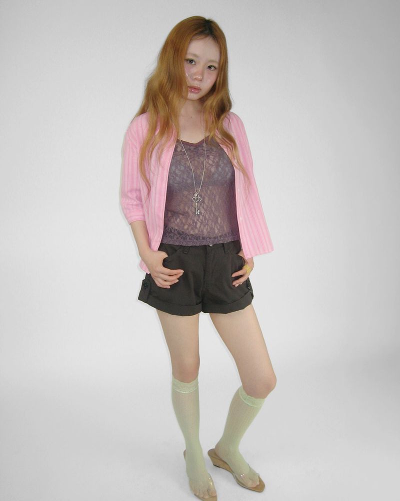 TAUPE ROLL-UP SHORT PANTS