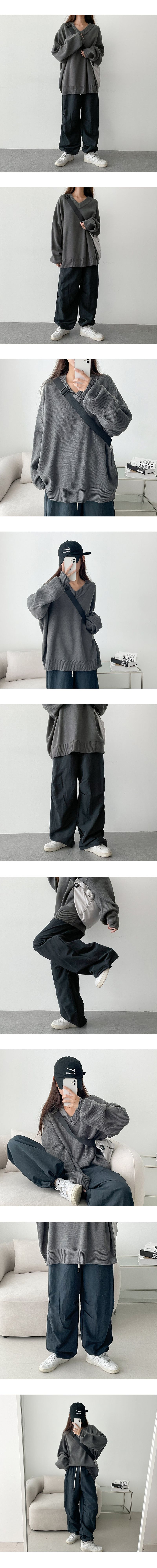 Lat Knee Shirring String Wide Pants