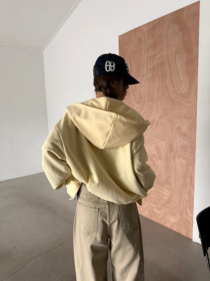 crop hood zip up